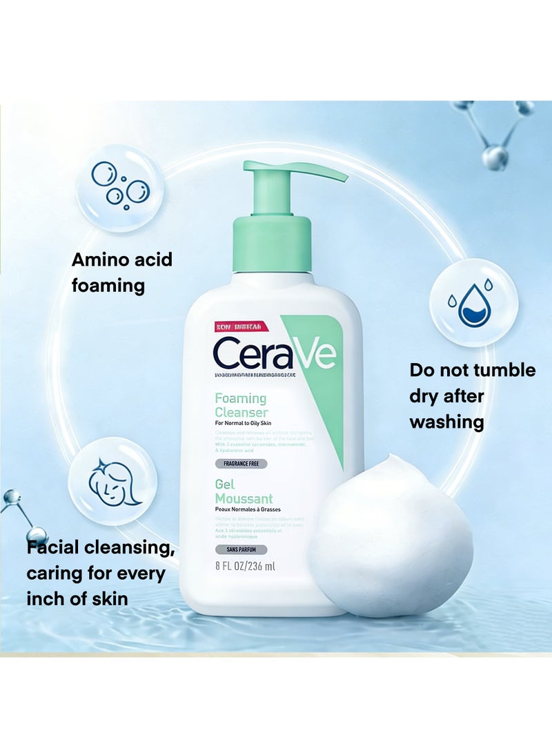 عام سيرافي منظف رغوي بالحمض الهيالوروني 236 مل - منظف ترطيب ومكافح للدهون - Image 1